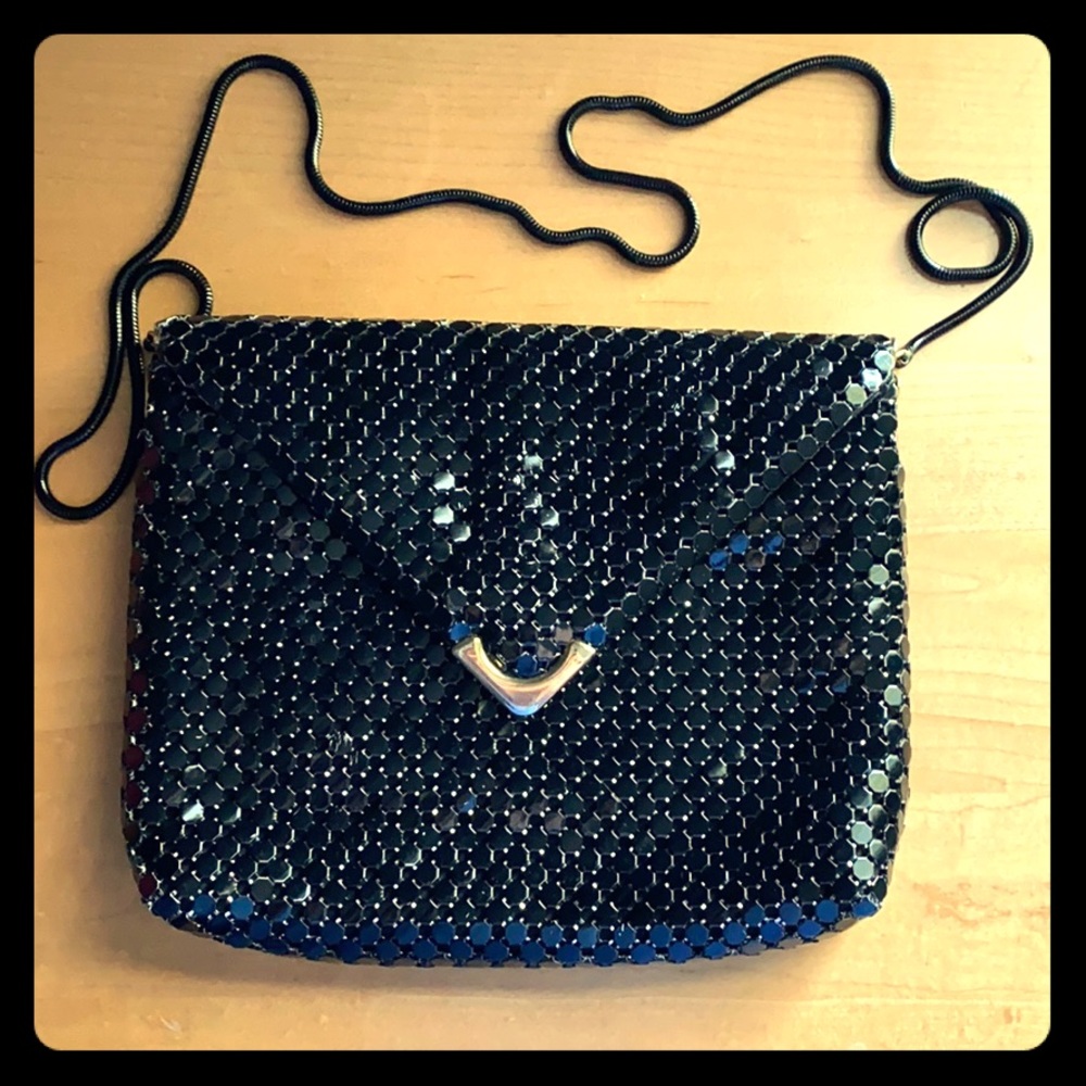 Vintage Aluminum Sequin Clutch with Snake Chain